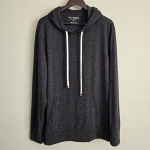Fourlaps RE-UP Hoodie Mens XL Charcoal Gray Heathered Performance Athleisure